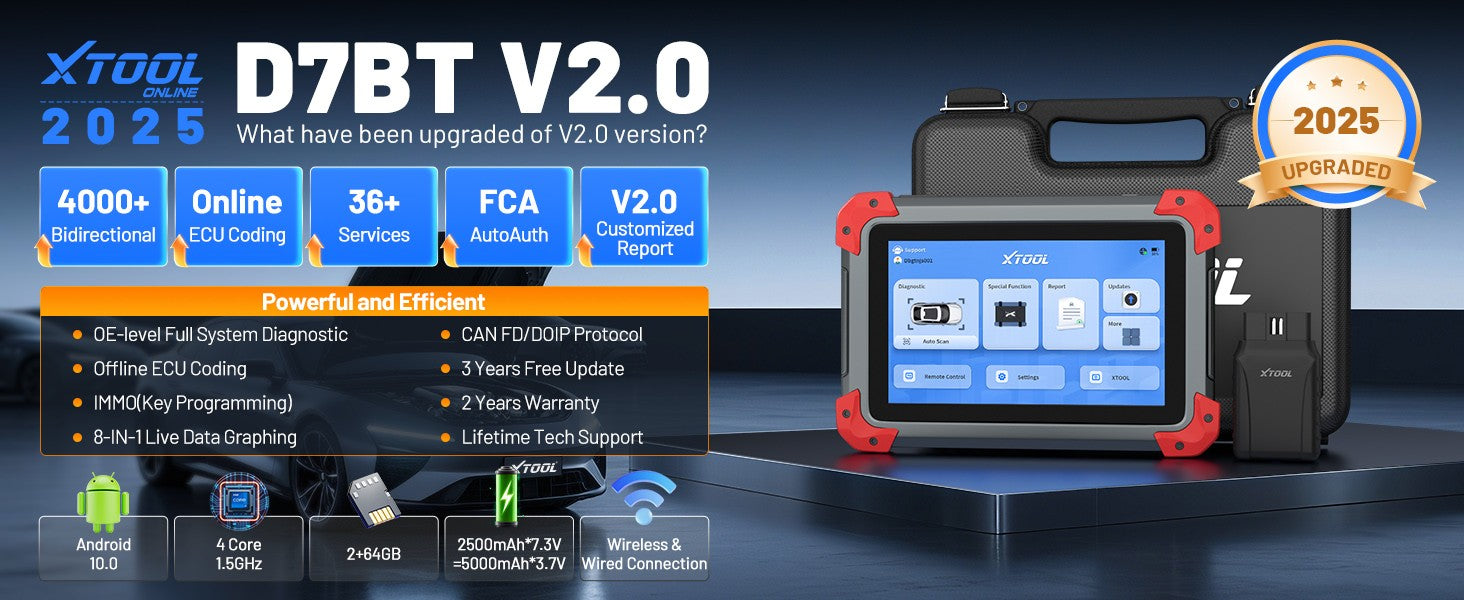 XTOOL D7BT – The Best Ford Diagnostic Scanner for DIY Enthusiasts