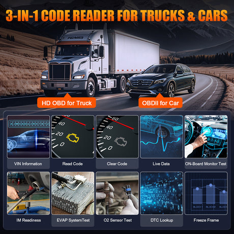 D9 HD 3-IN-1 CODE READER FOR TRUCKS & CARS