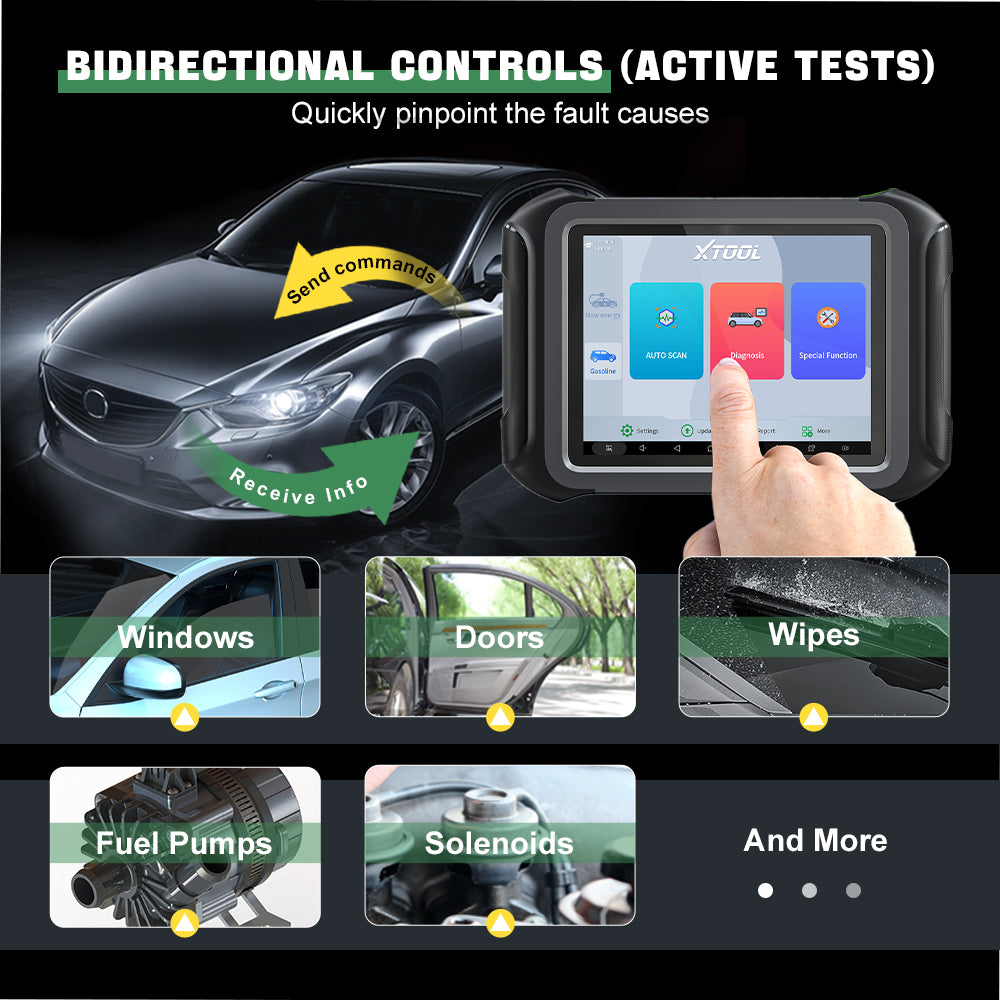 The XTOOL D9EV BIDIRECTIONAL CONTROLS (ACTIVE TESTS)