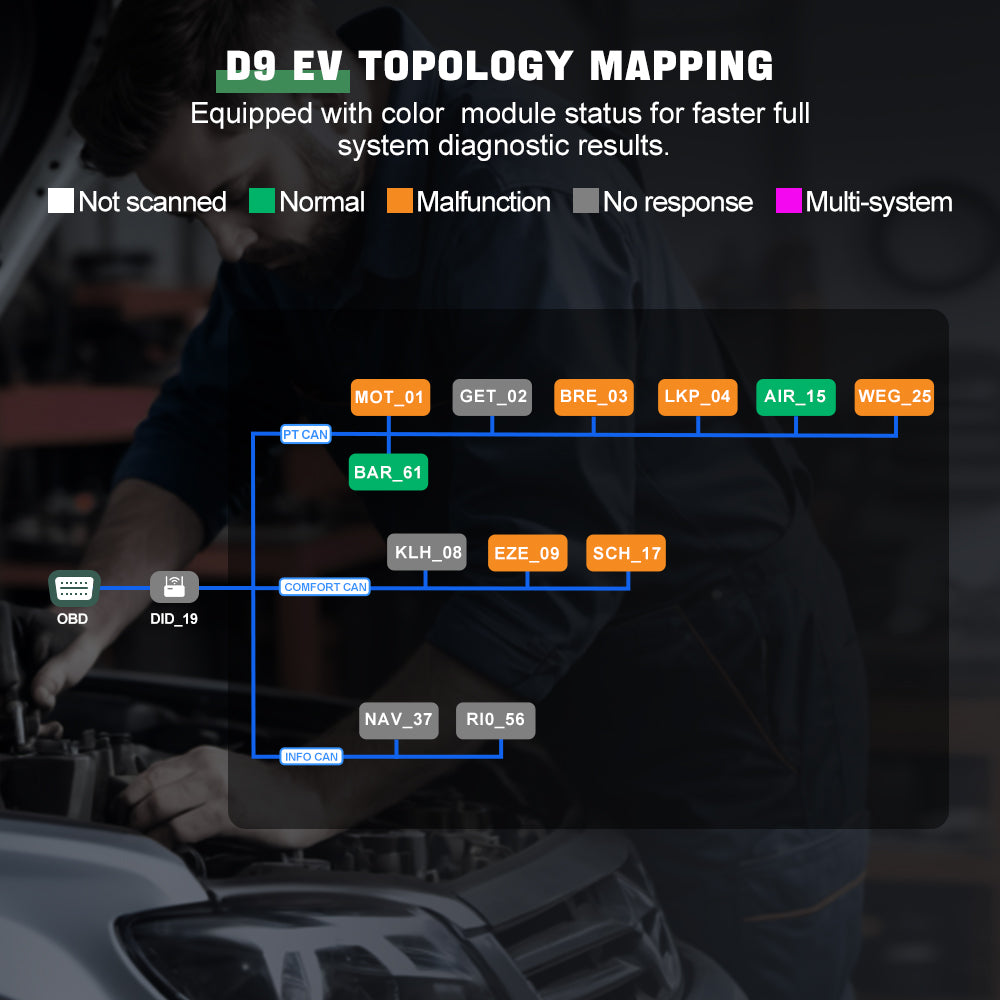 The XTOOL D9EV D9 EV TOPOLOGY MAPPING