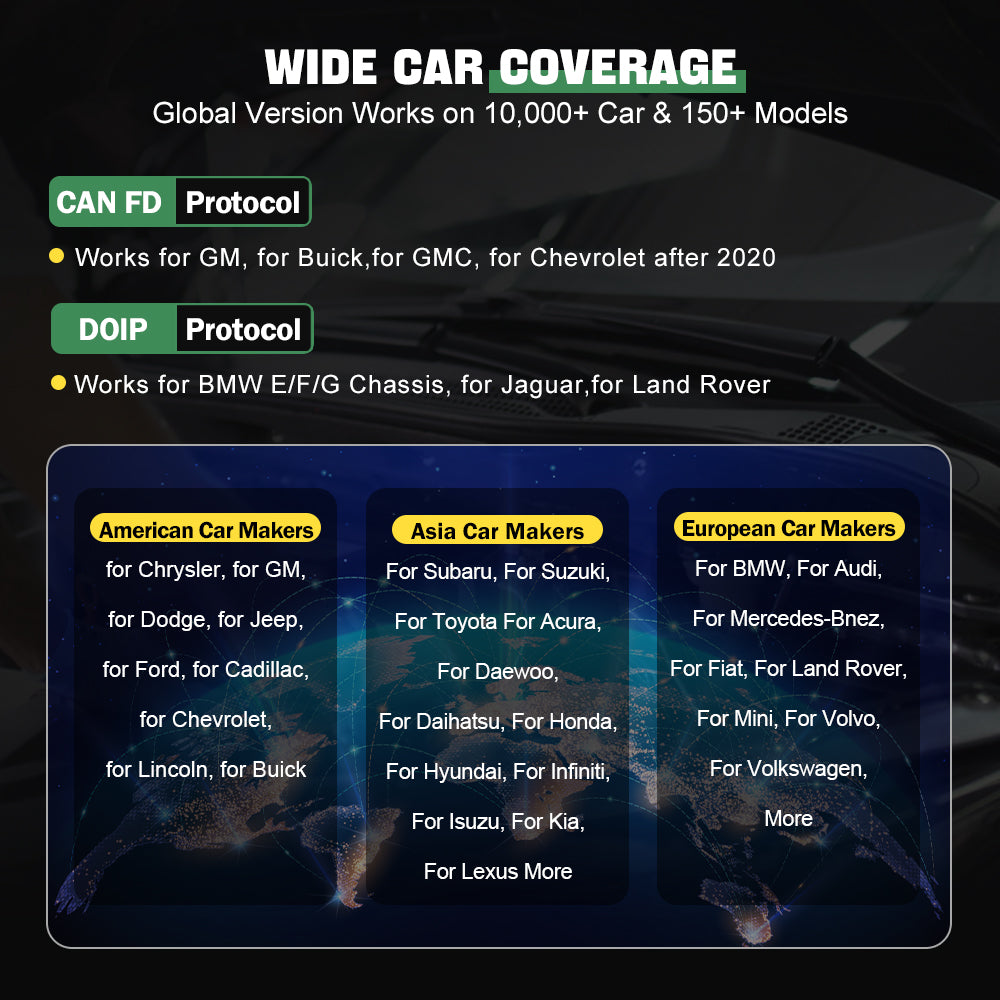 The XTOOL D9EV WIDE CAR COVERAGE