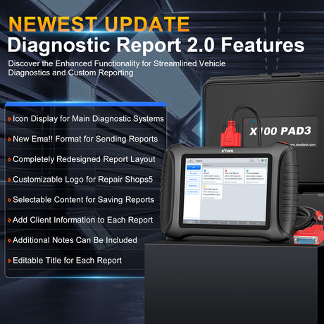The Latest Update of X100 PAD3 V2.0: Features of Diagnostic Report 2.