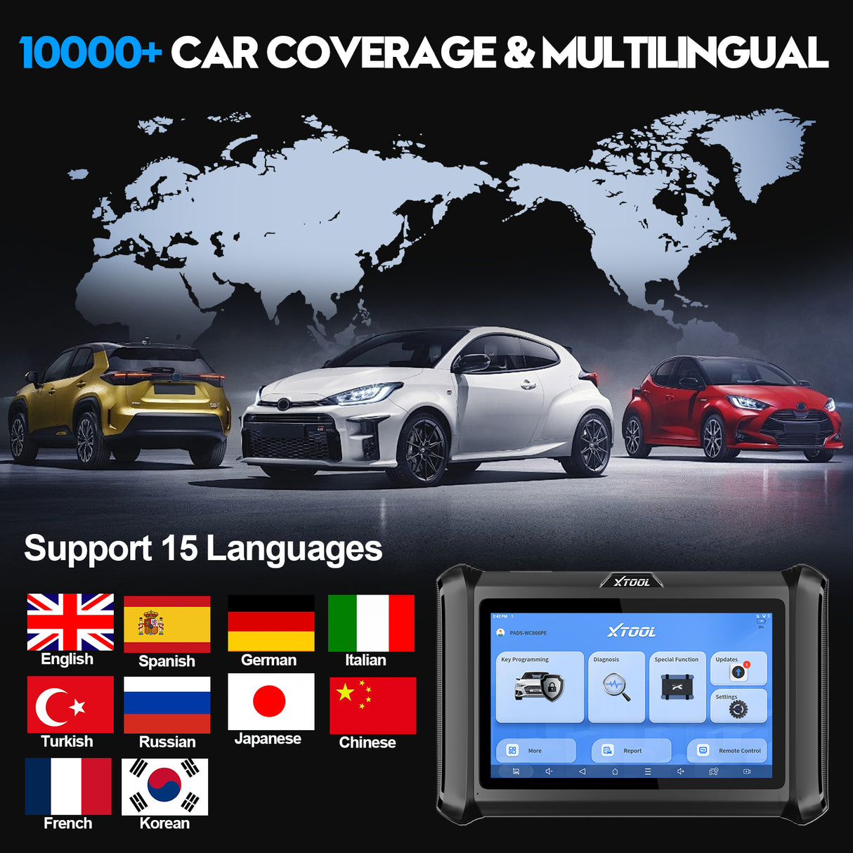 X100pads support 10000+ car coverage support 15 languages