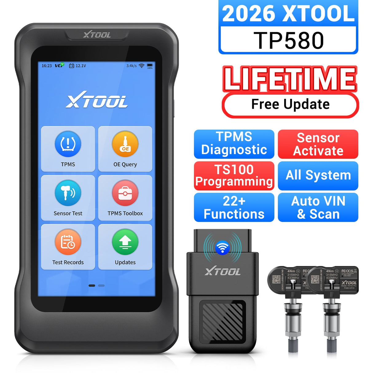 XTOOL TP580 with 2PCS TS100PRO Sensor Metal Version