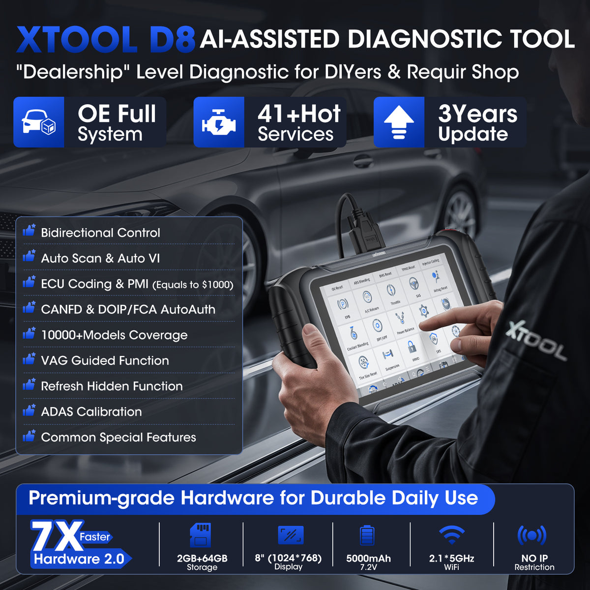 XTOOL D8AI-ASSISTED DIAGNOSTIC TOOL