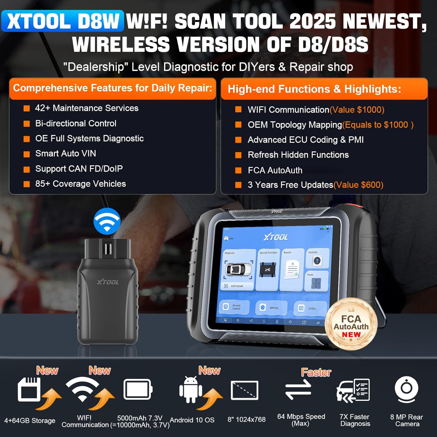 XTOOL D8W W!F!SCAN TOOL 2025 NEWEST, UPGRADED VERSION OF D8/D8BT