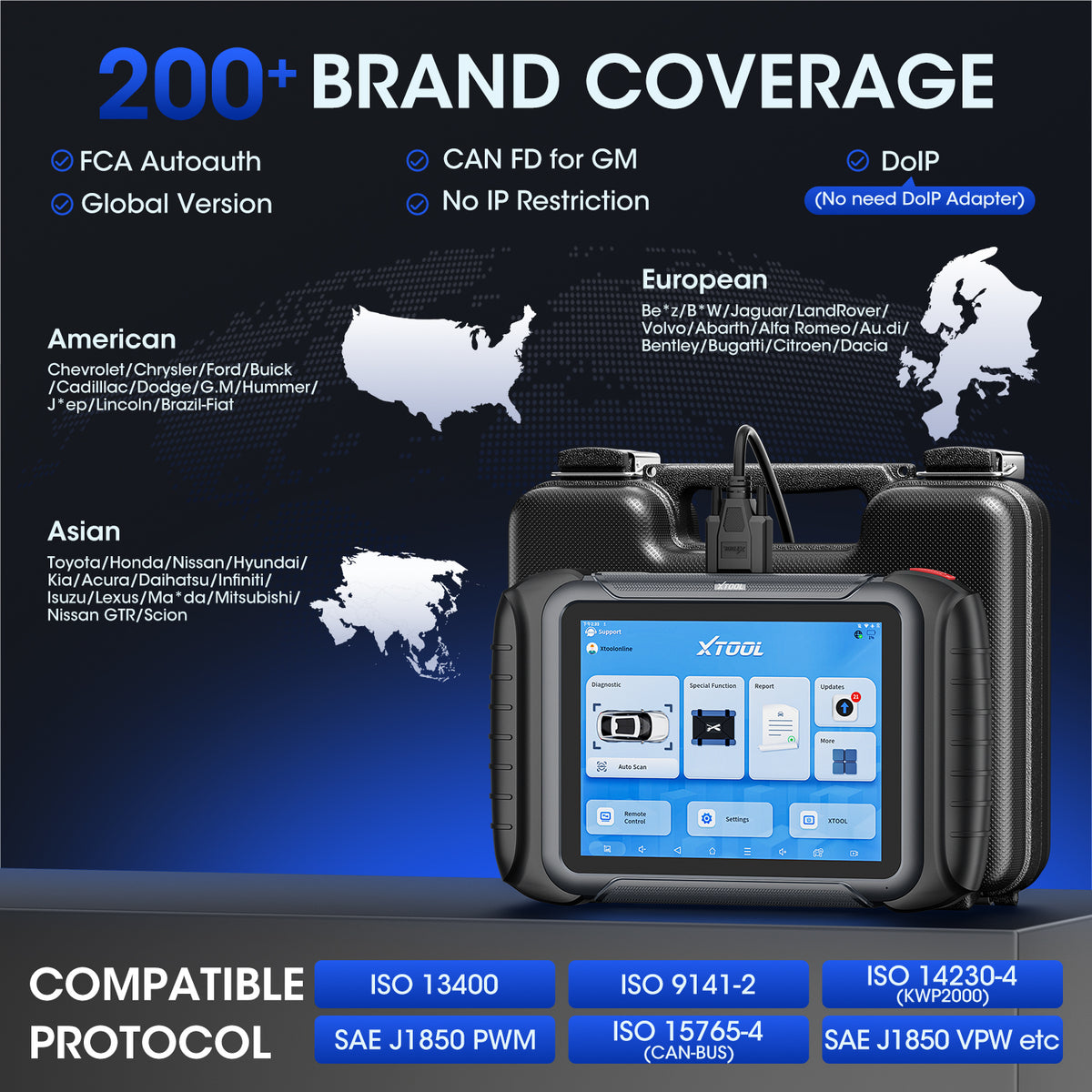 XTOOL D8 200+BRAND COVERAGE