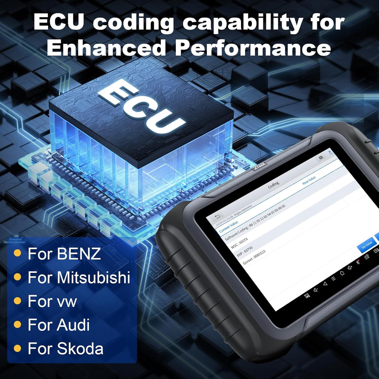 XTOOL D8 ECU coding capability for Enhanced Performance