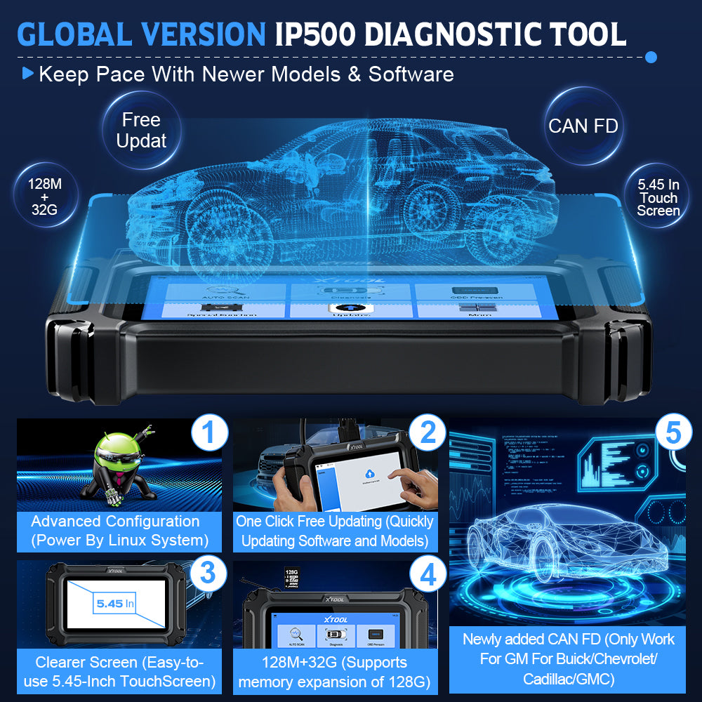 XTOOL IP500-BCC For For Buick/Chevrolet/Cadillac/GMC GLOBAL VERSION IP500 DIAGNOSTIC TOOL