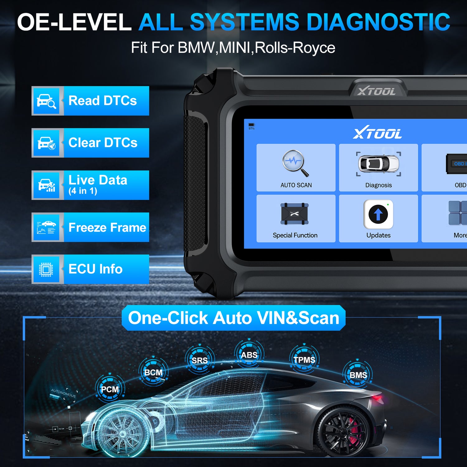 XTOOL IP500-BMR For BMW/Mini/Rolls-Royce OE-LEVEL ALL SYSTEMS DIAGNOSTIC