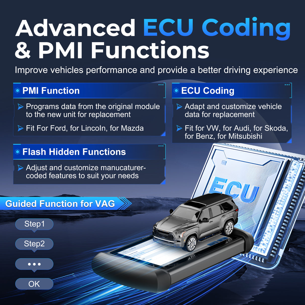 xtool IP819 ecu CODING and pmi functions