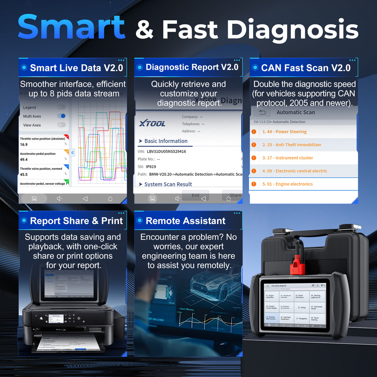 xtool IP819 smart and fast diagnosis