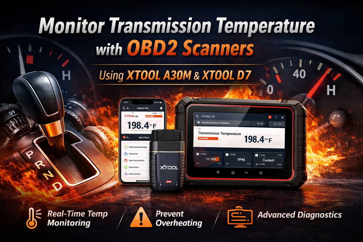 Monitor Transmission Temperature with OBD2 Scanners (Using XTOOL A30M & XTOOL D7)
