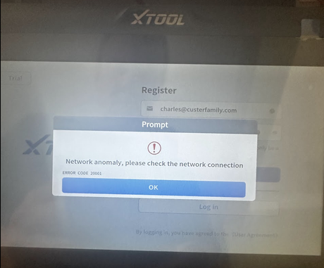 Troubleshooting Guide for XTOOL Tablet Network Timeout and Registration Failure