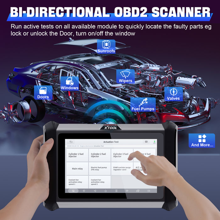 XTOOL D7 Auto OBD2 Bidirectional Scanner Full System Diagnostic Key  Programmer