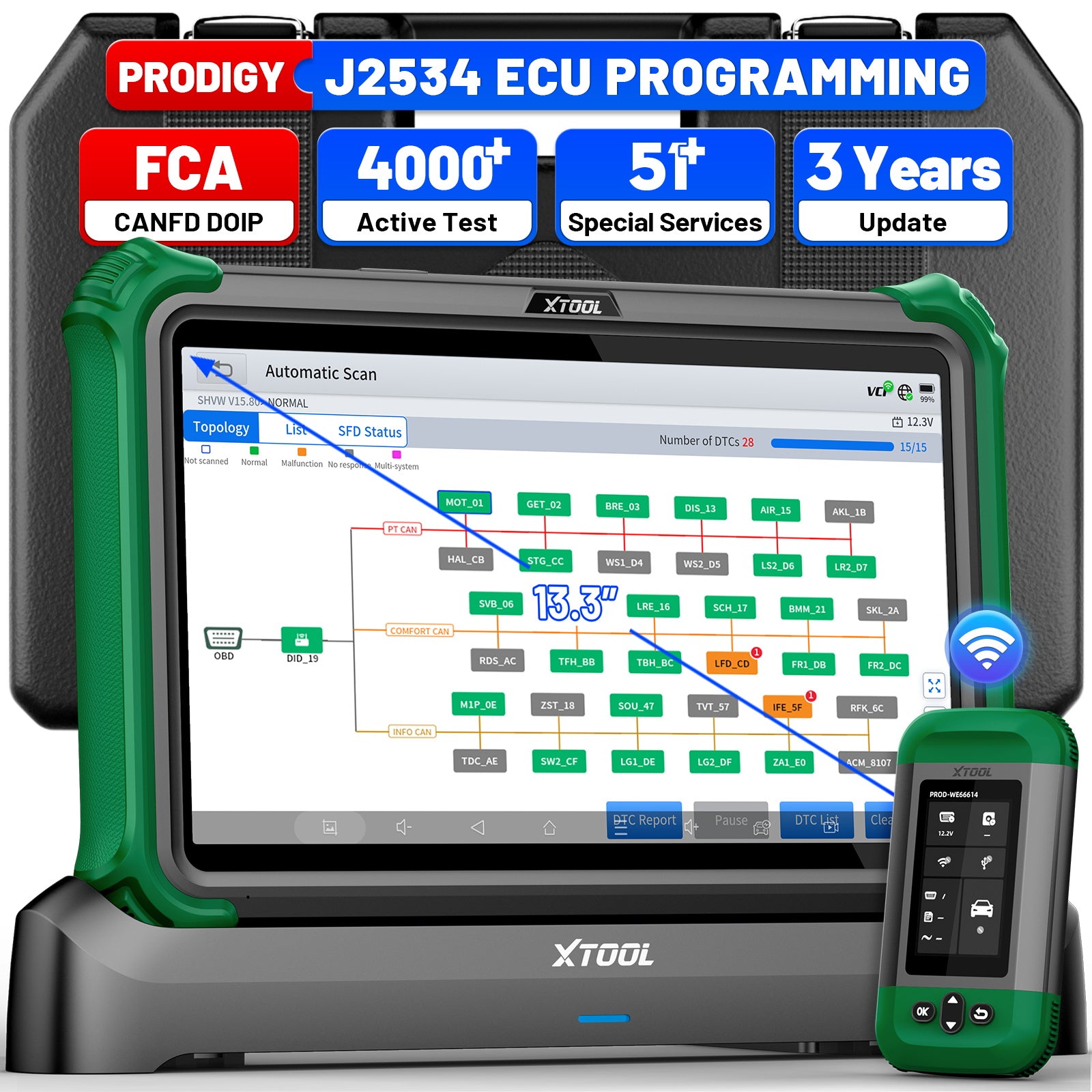 XTOOL PRODIGY J2534 ECU プログラミングを備えたフラッグシップ自動車