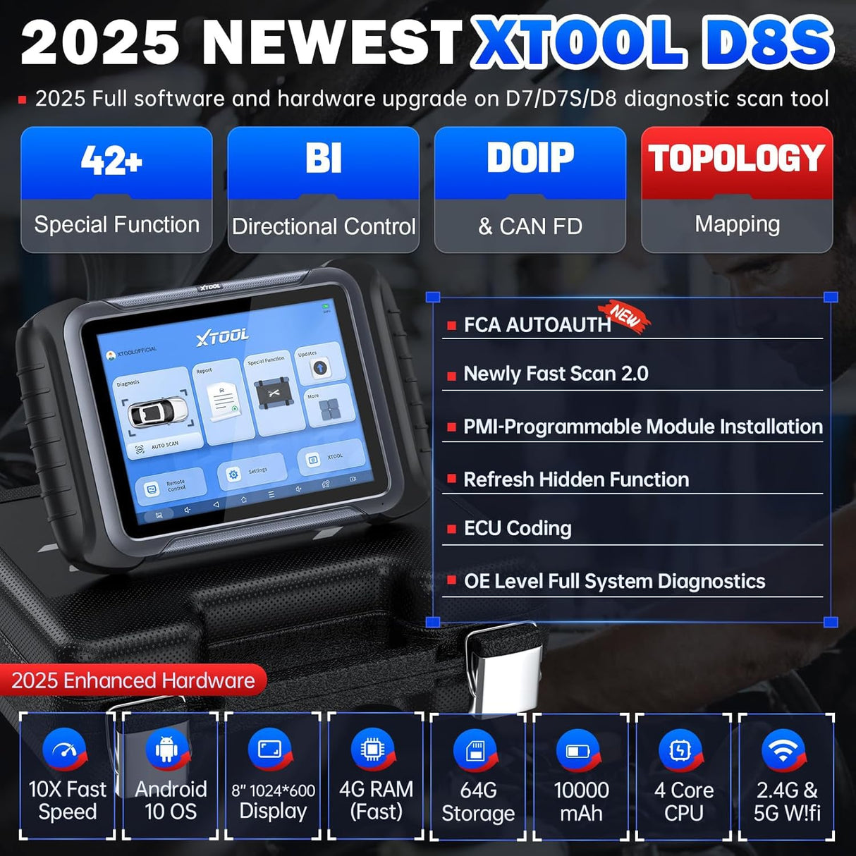 2025 New Upgraded Ver.of D8 XTOOL D8S Automotive Diagnostic Tool