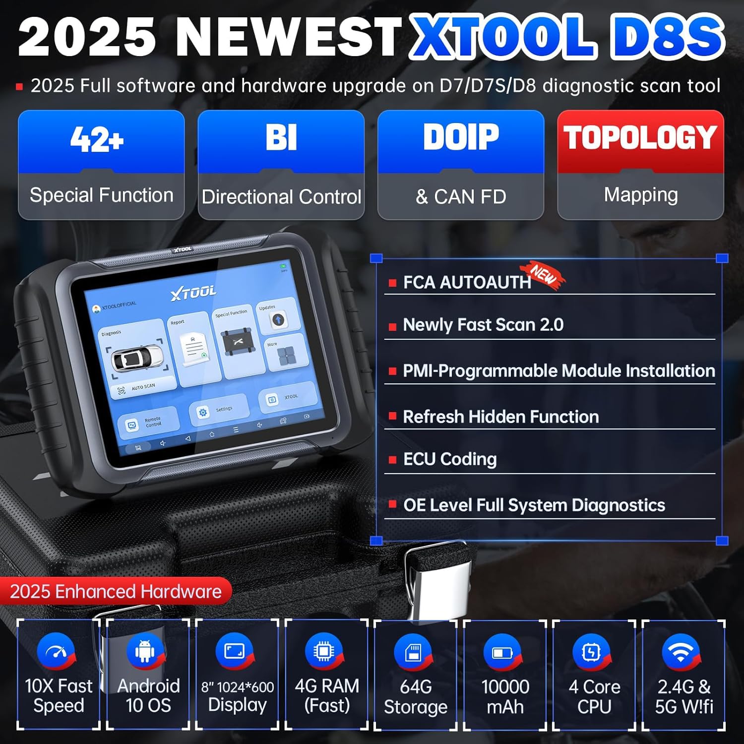 2025 New Upgraded Ver.of D8 XTOOL D8S Automotive Diagnostic Tool