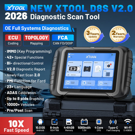 2026 New Upgraded Ver.of D8 XTOOL D8S Automotive Diagnostic Tool