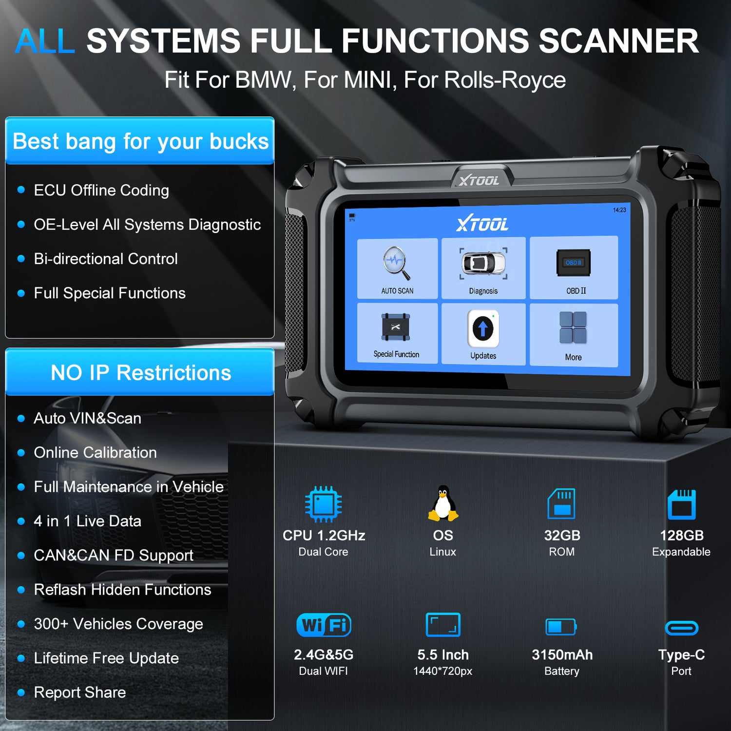 ALL SYSTEMS FULL FUNCTIONS SCANNER Fit For BMW,For MINI,For Rolls-Royce