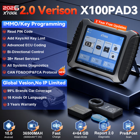 The X100 PAD3 V2.0 is an all - in - one key programming tool