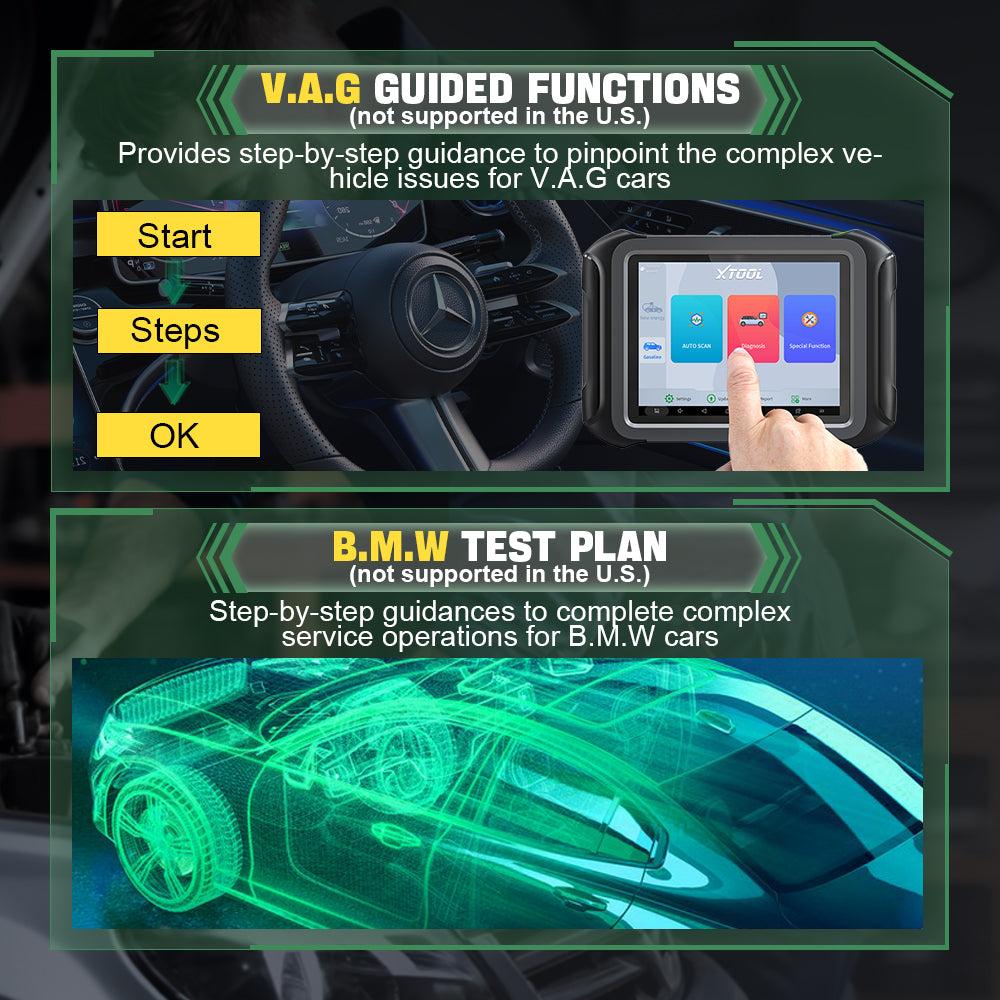 The XTOOL D9EV VAG GUIDED FUNCTIONS（not supported in the us）