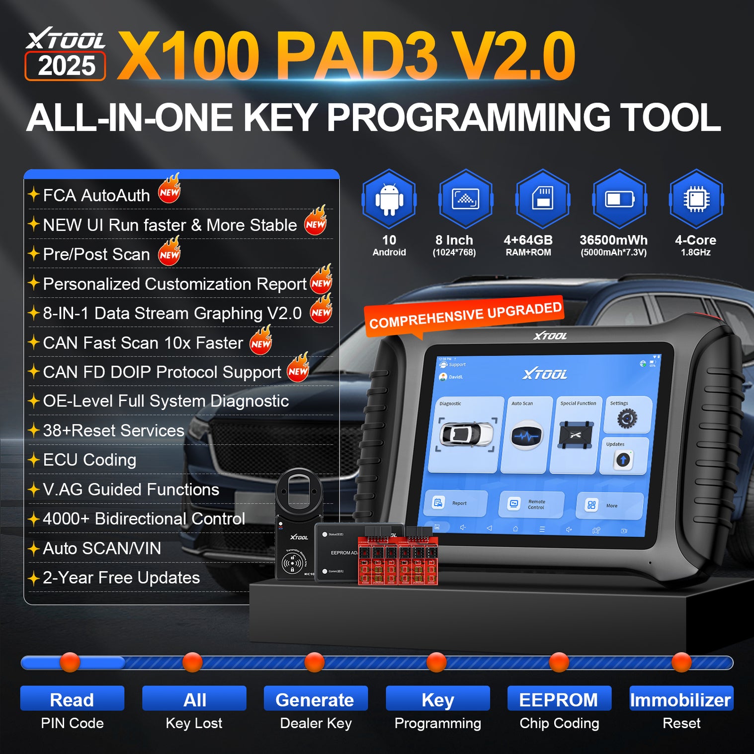 XTOOL X100 PAD3 Professional Key Programmer & Diagnostic Tool – Xtool ...
