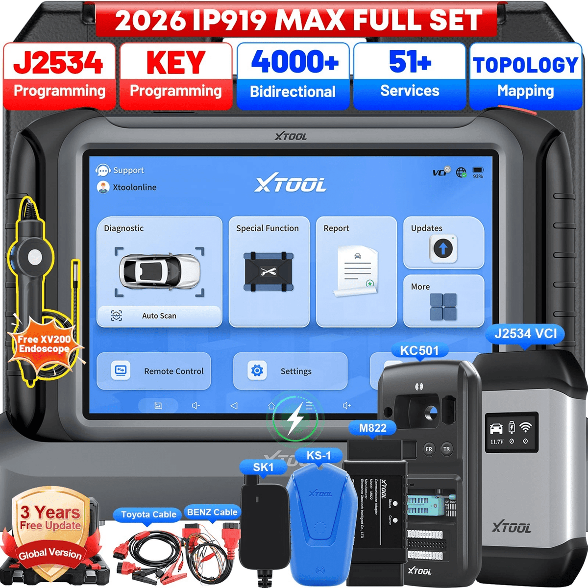 Ing Inlog Scanner XTOOL IP919 J2534 KEY 프로그래머 중의 OBD2 스캐너 자동차 스캐너 진단 도구 – Xtool Official ...