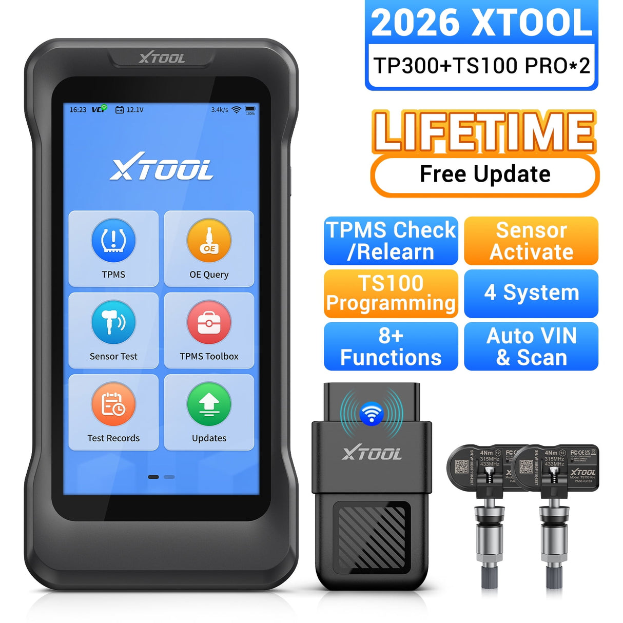 XTOOL TP300 with 2pcs TS100PRO Sensor Metal Version