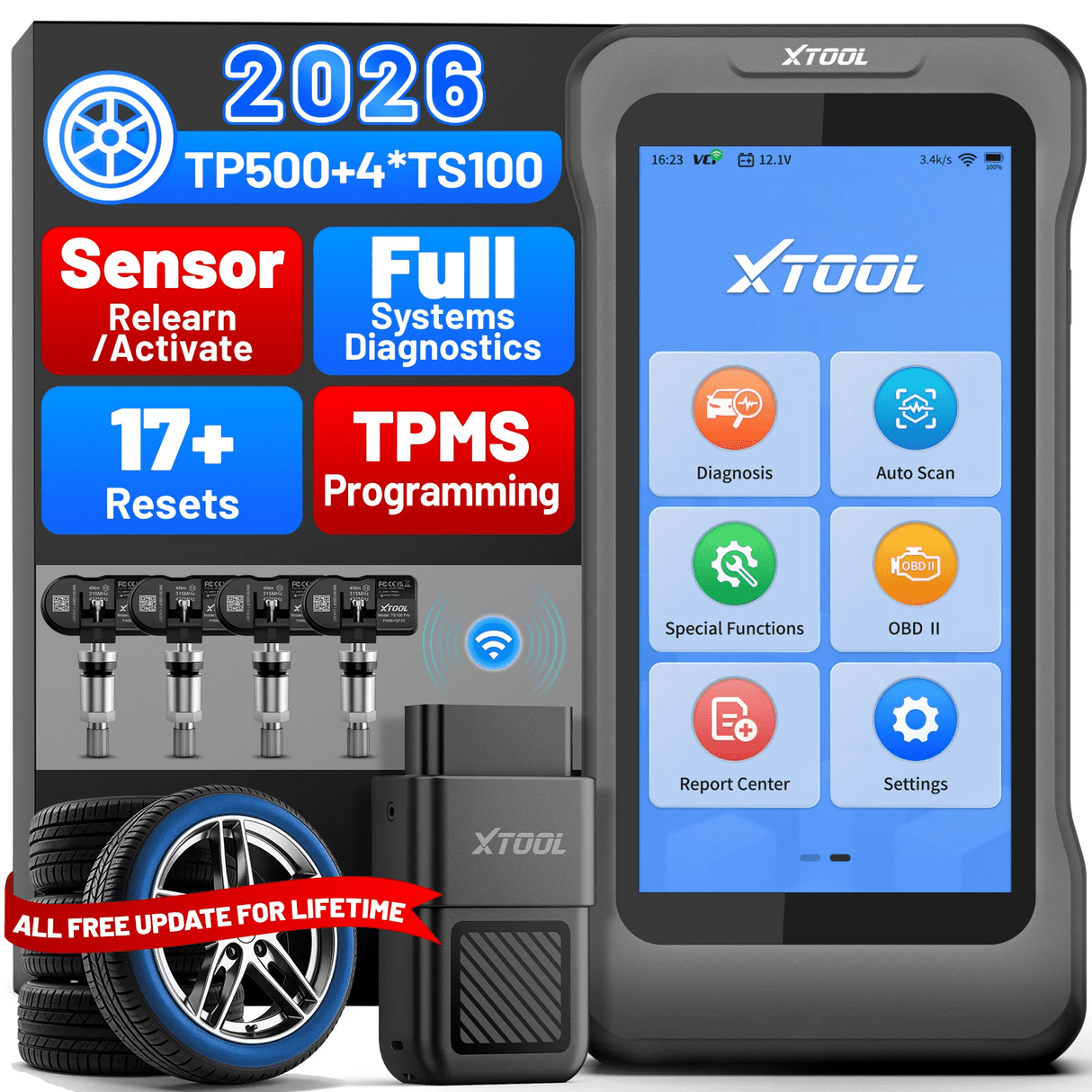 XTOOL TP500 + 4PCS TS100PRO Sensor Metal Version