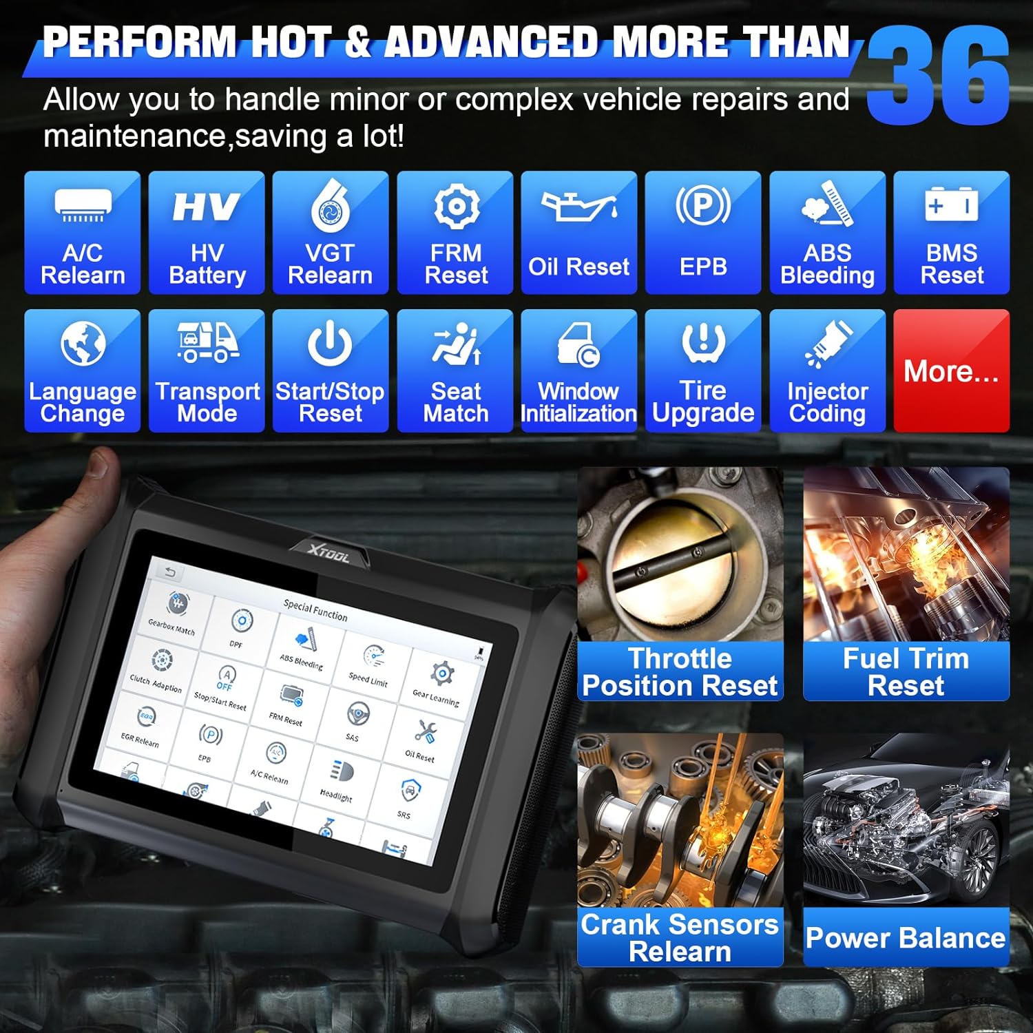 XTOOL D7W V2.0 Wireless OBD2 Scanner – Full System Diagnostic Tool With ECU Coding & FCA AutoAuth