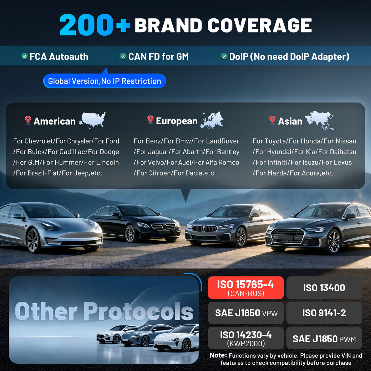 XTOOL D8BT 200+BRAND COVERAGE