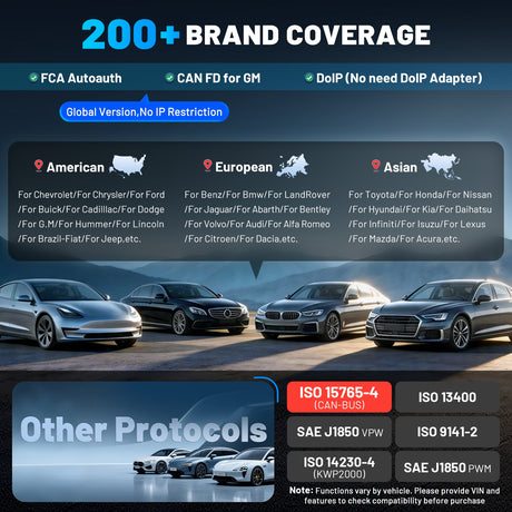 XTOOL D8BT 200+BRAND COVERAGE
