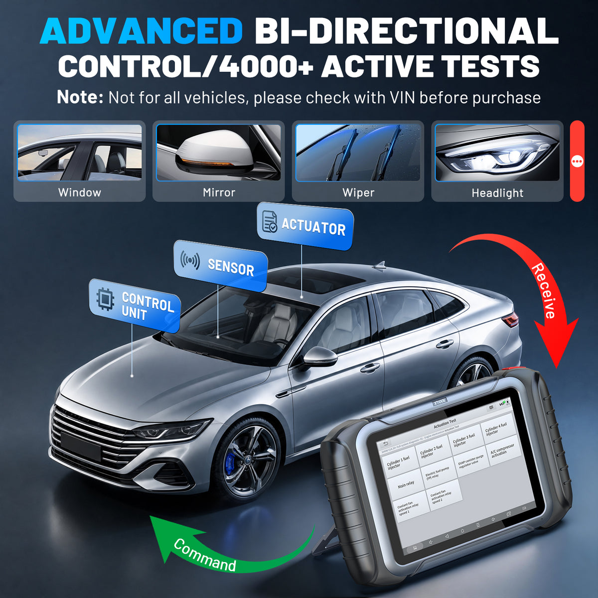 XTOOL D8BT  ADVANCED BI-DIRECTIONAL CONTROL/4O00+ ACTIVE TESTS
