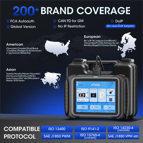 XTOOL D8 200+BRAND COVERAGE
