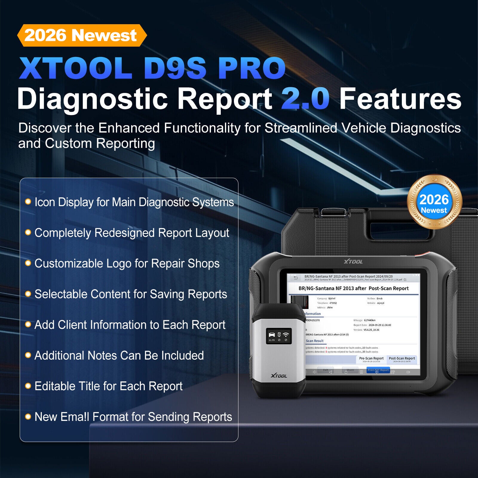 XTOOL D9S PRO Diagnostic Report 2.0 Features