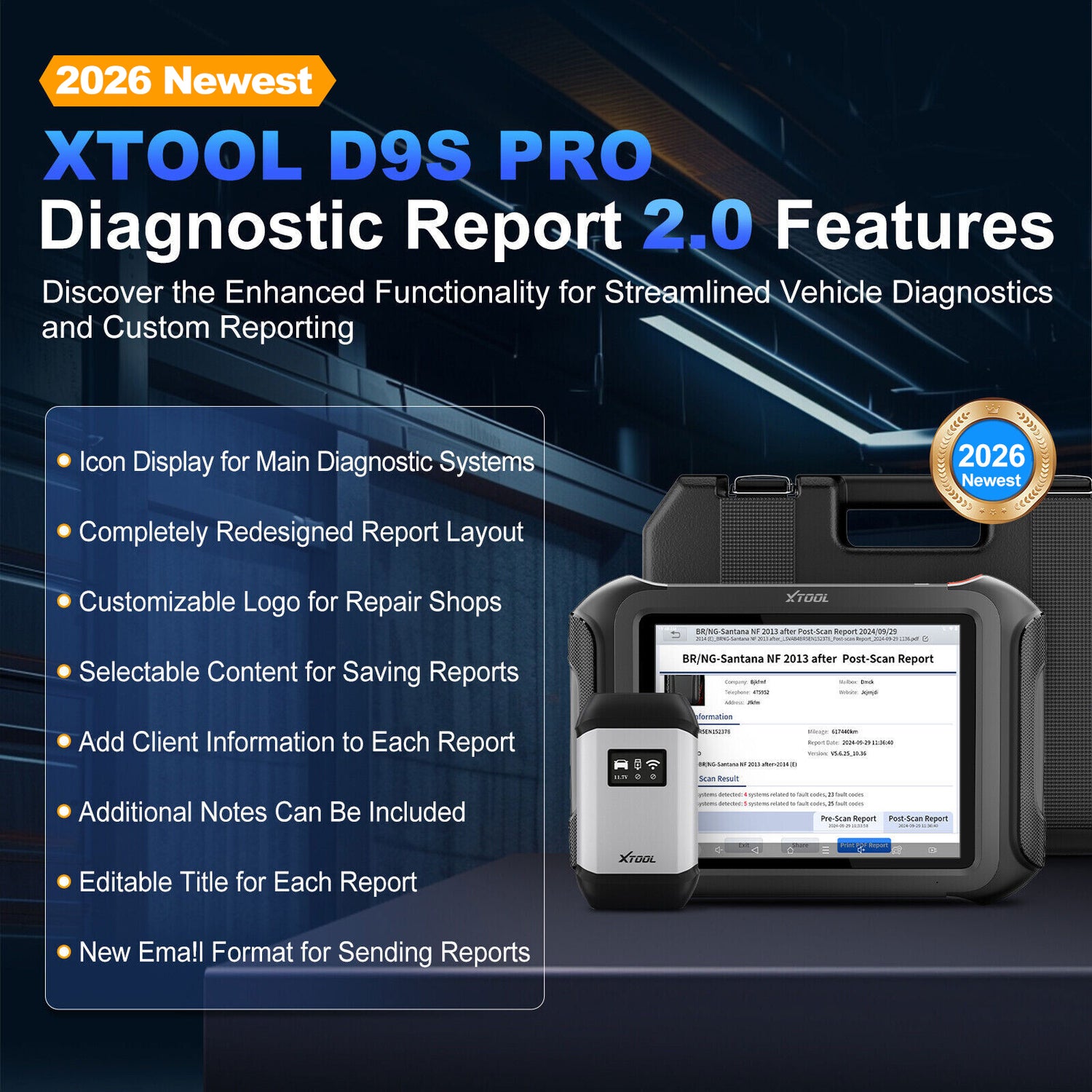 XTOOL D9S PRO Diagnostic Report 2.0 Features