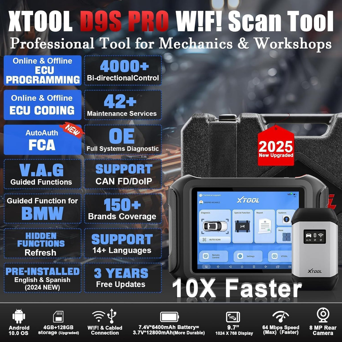 Xtool Service Tools XTOOL D9S Pro Advanced Wireless Car Diagnostic Tool – Xtool Official ...