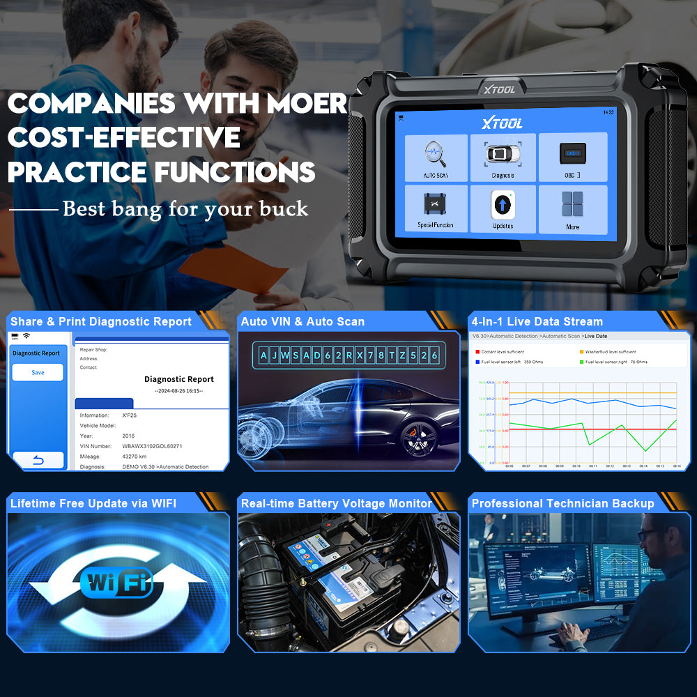 XTOOL IP500-TLS FOR TOYOTA/LEXUS/SCIONE COMPANIES WITH MOER COST-EFFECTIVE PRACTICE FUNCTIONS