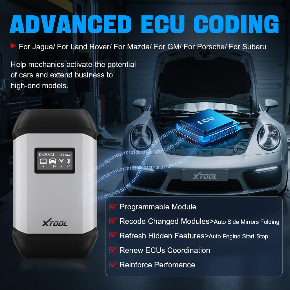XVCI ADVANCED ECU CODING
For Jagua/ For Land Rover/ For Mazda/ For GM/ For Porsche/ For Subaru