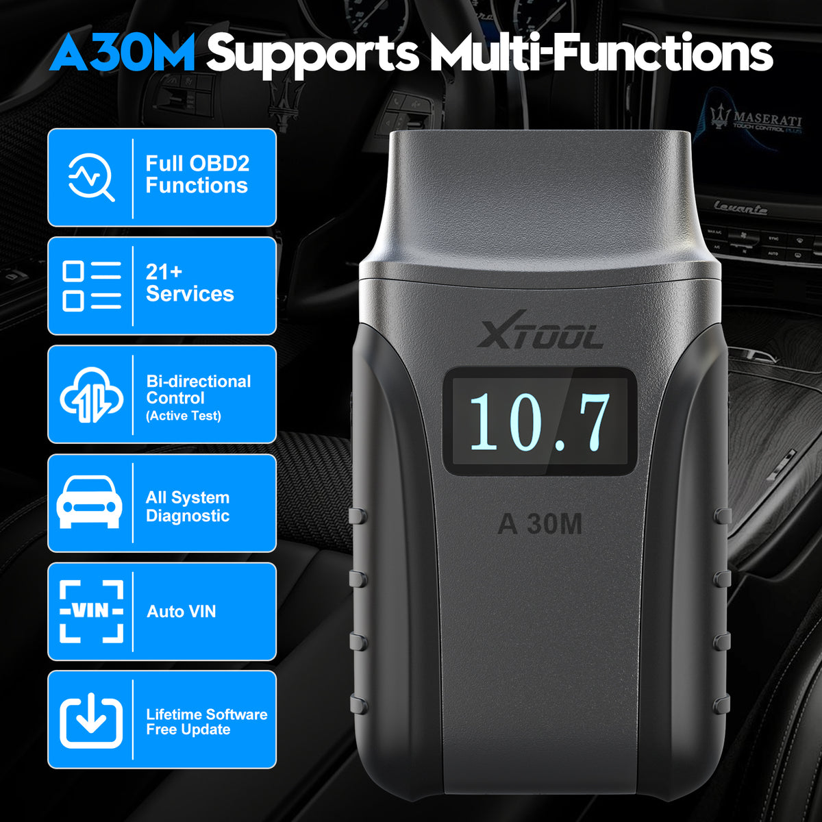 XTOOL Anyscan A30M BT Connection OBD2 Scanner Automatic Car Code Reader ...