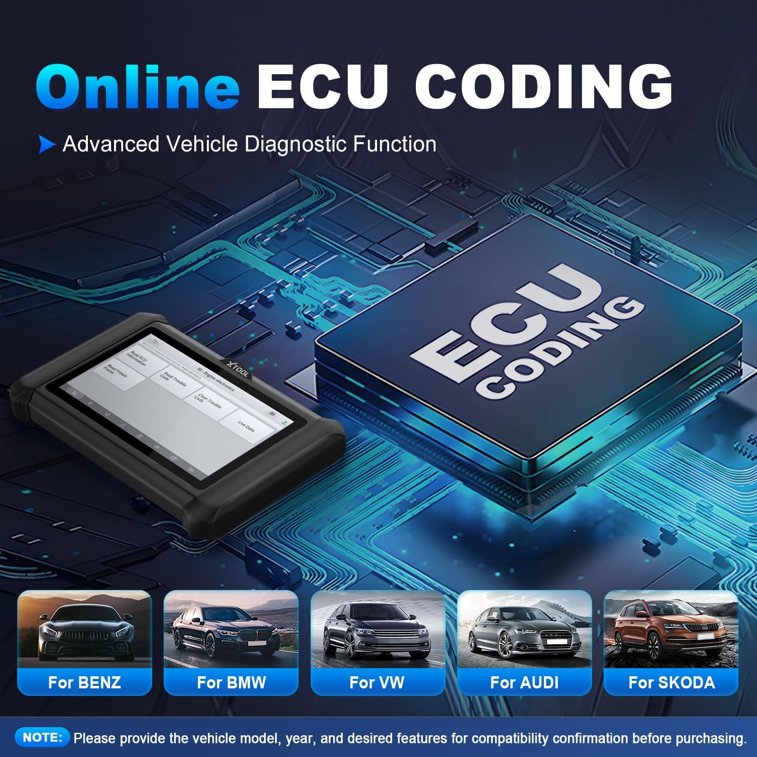 XTOOL D7S OBD2 Scanner with FCA AutoAuth, Bidirectional Scan Tool