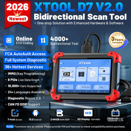 D7 v2.0 Bidirectional OBD2 Scanner