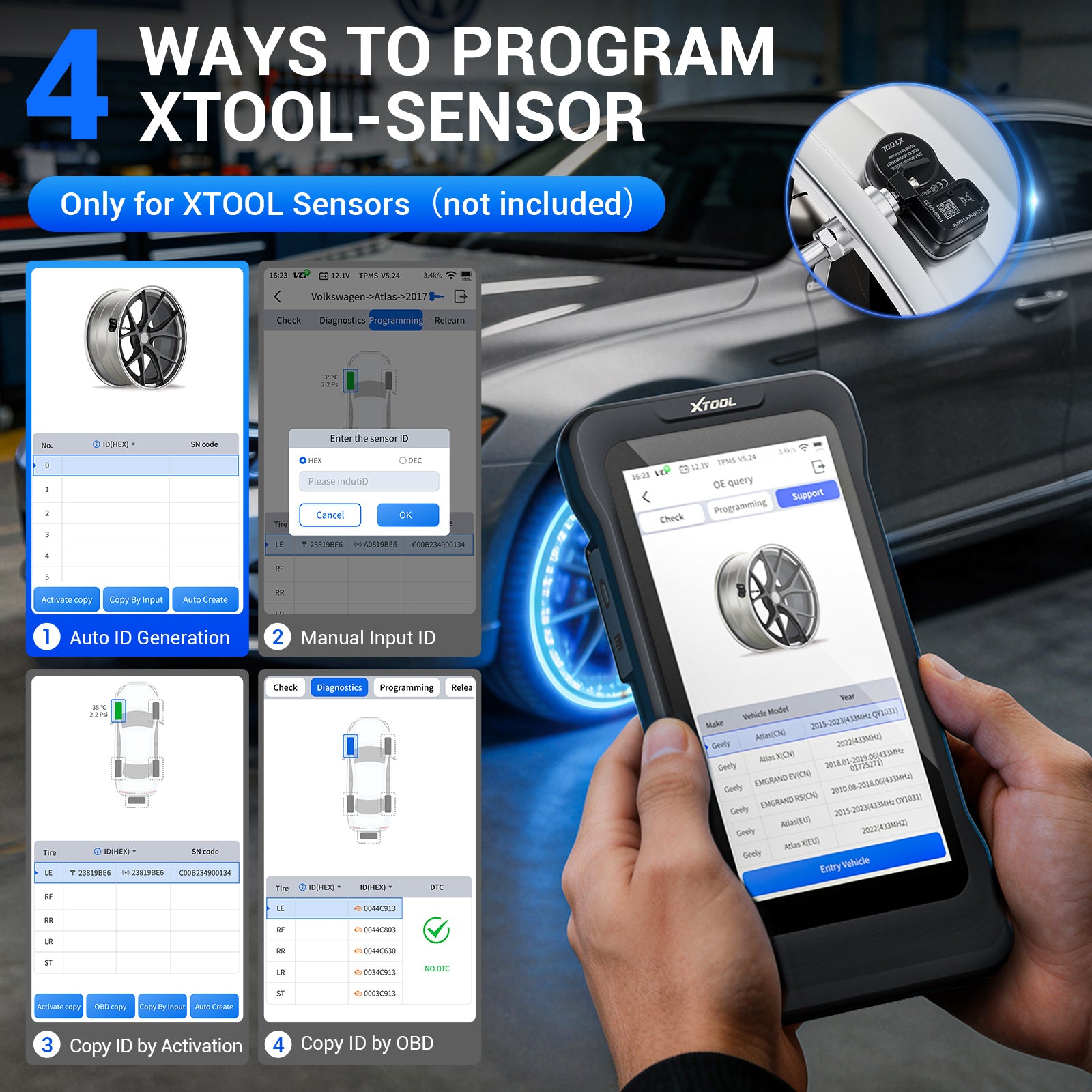 Xtool TP380 4 WAYS TO PROGRAMXTOOL-SENSOR

