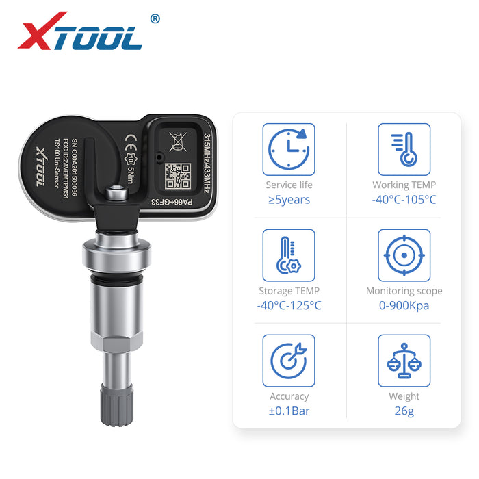 XTOOL TS100 metal Ver. Programmable tire pressure monitoring system sensor-6